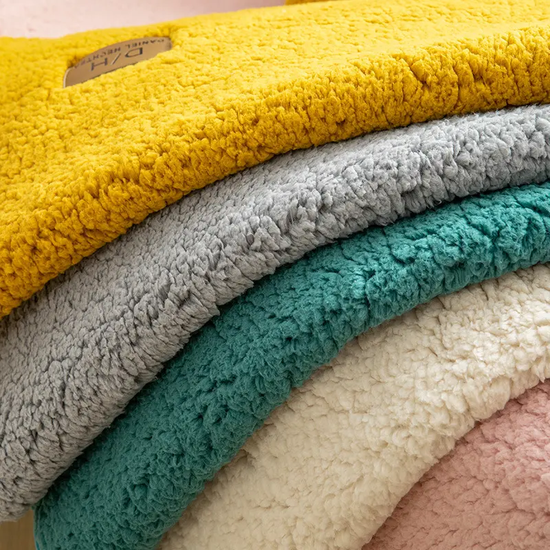 Modern Solid Color Winter Lamb Wool Sofa