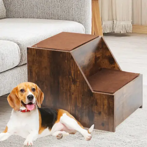Multi-Level Pet Bunk Bed with Steps