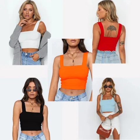 Summer New Fashion Women Crop Top Sexy Sleeveless Tank