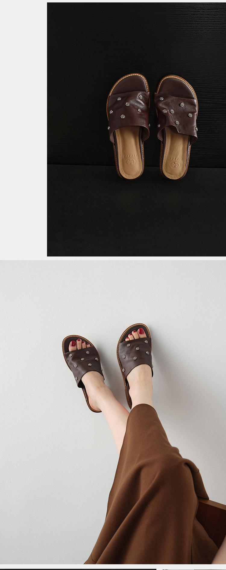 Sarah Express Women's Slide Sandals Worn Lifestyle Shot