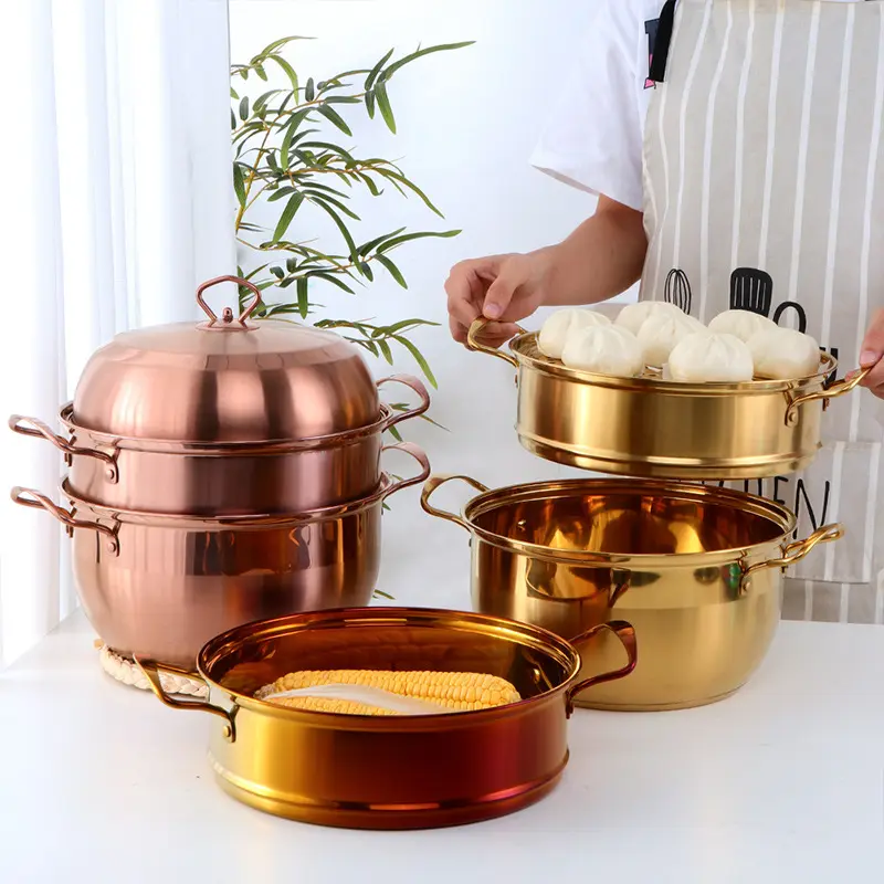 Stainless Steel Multi-layer Color Cooking Soup Dual-purpose