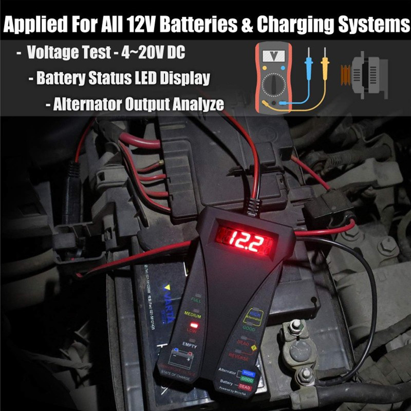 12V Digital Battery Tester & Voltmeter With LCD Display, Accurate Car Testers — image 4
