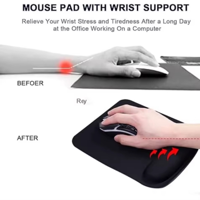 Ergonomic Mouse Pad With Wrist Support Comfort Memory Foam Mousepad For Office & Gaming thumbnail 5