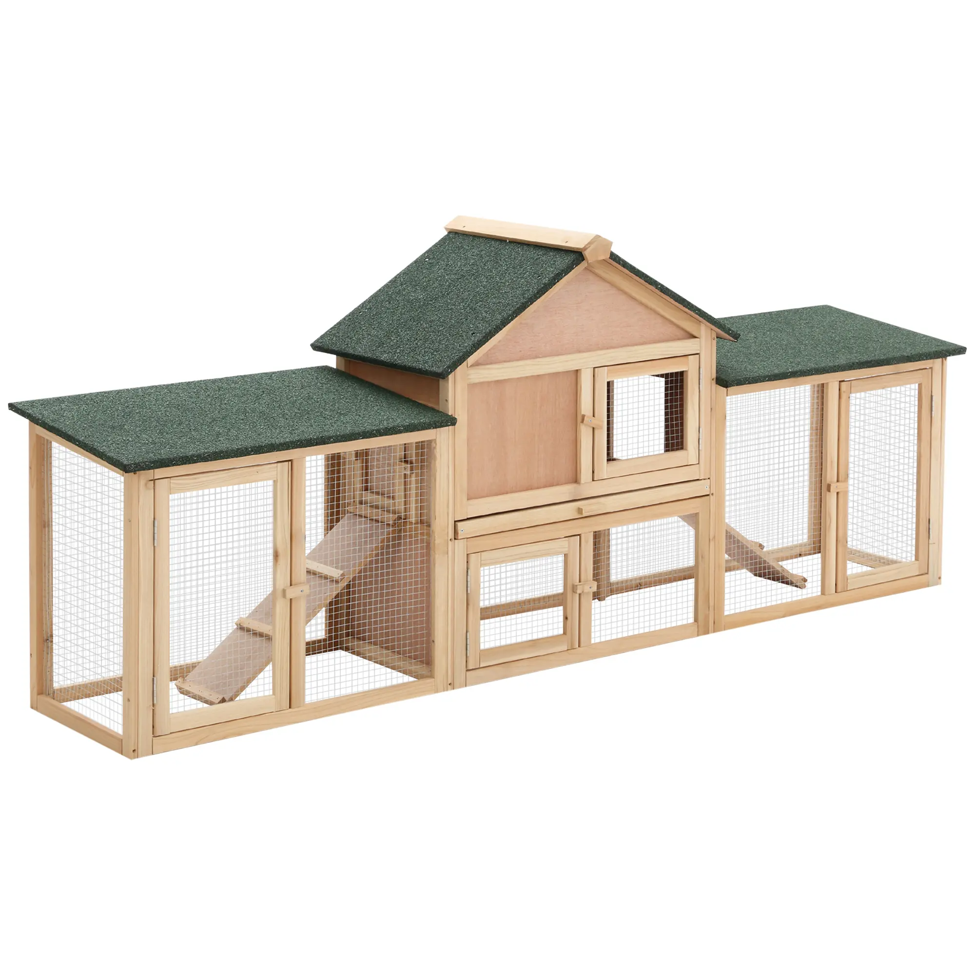83 Wooden Rabbit Hutch Large Bunny House Double Run Removable Tray