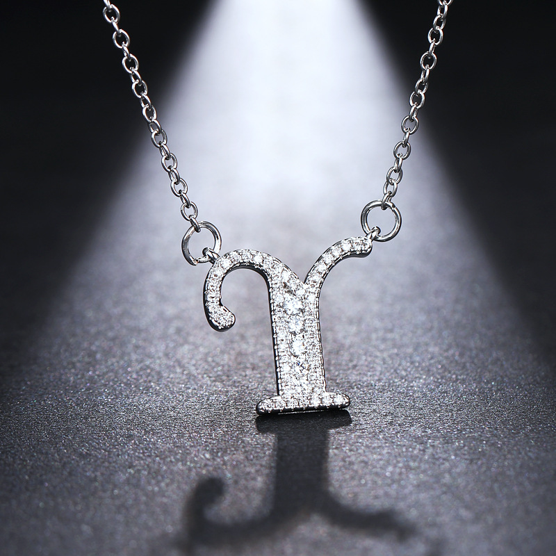 Fashion Temperament 26 Letter Zircon Necklace