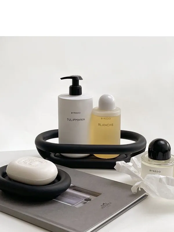 Roll Soap Box Bathroom Storage Basket Series Storage Tray Tray Storage Basket Black And White Soap Box - Shop at LoveMi