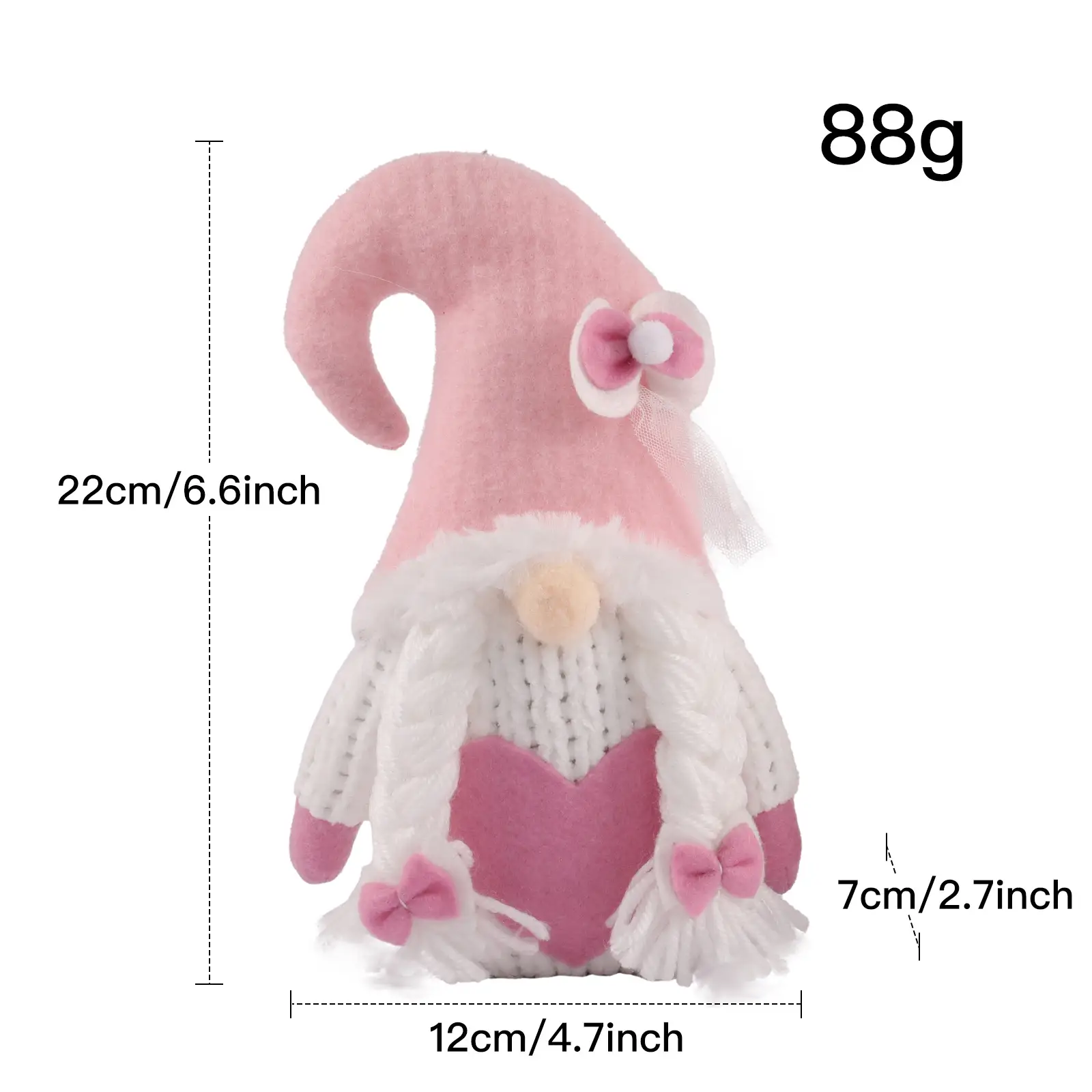 Love Knitted Faceless Doll Hook Hat Gnome Home Desktop Ornament