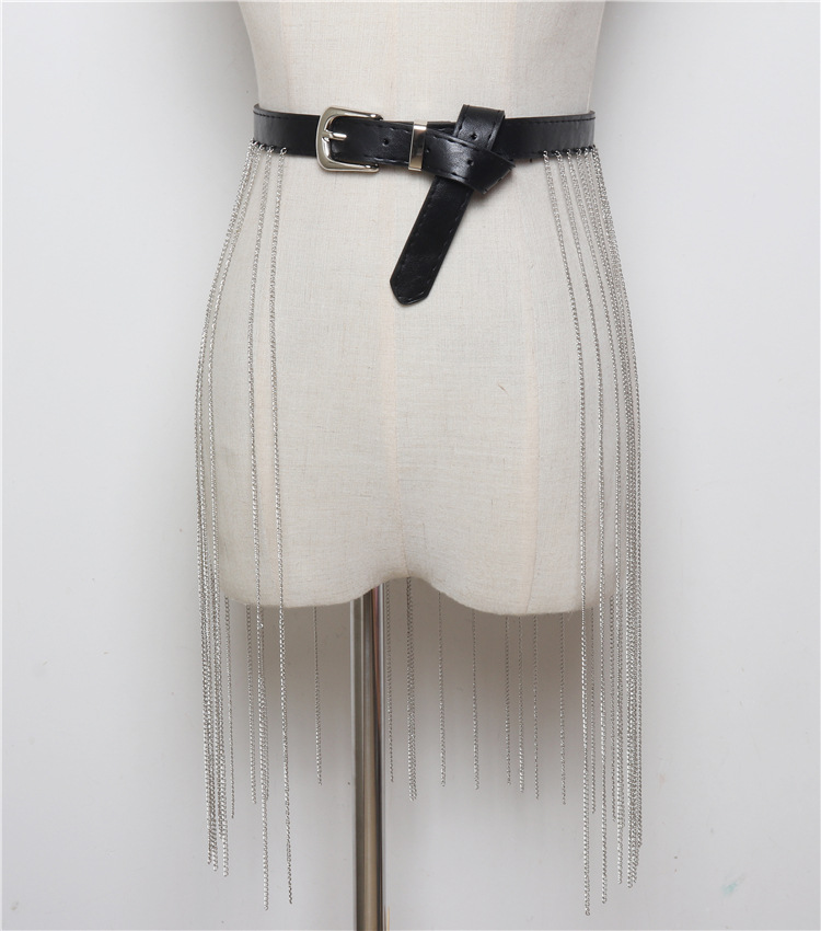 Title 4, Concave Shape Versatile Long Tassel Chain Belt