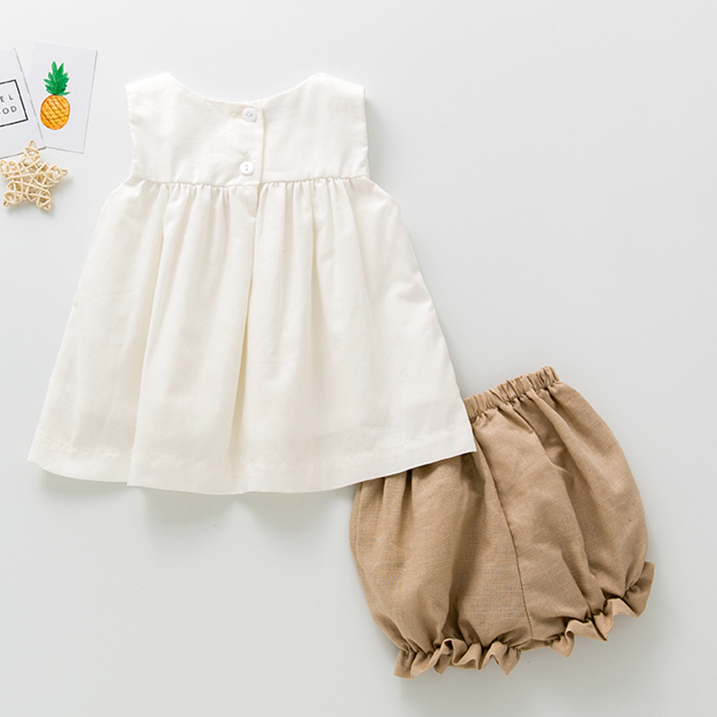 Girls summer new two-piece sleeveless suit in Europe and America