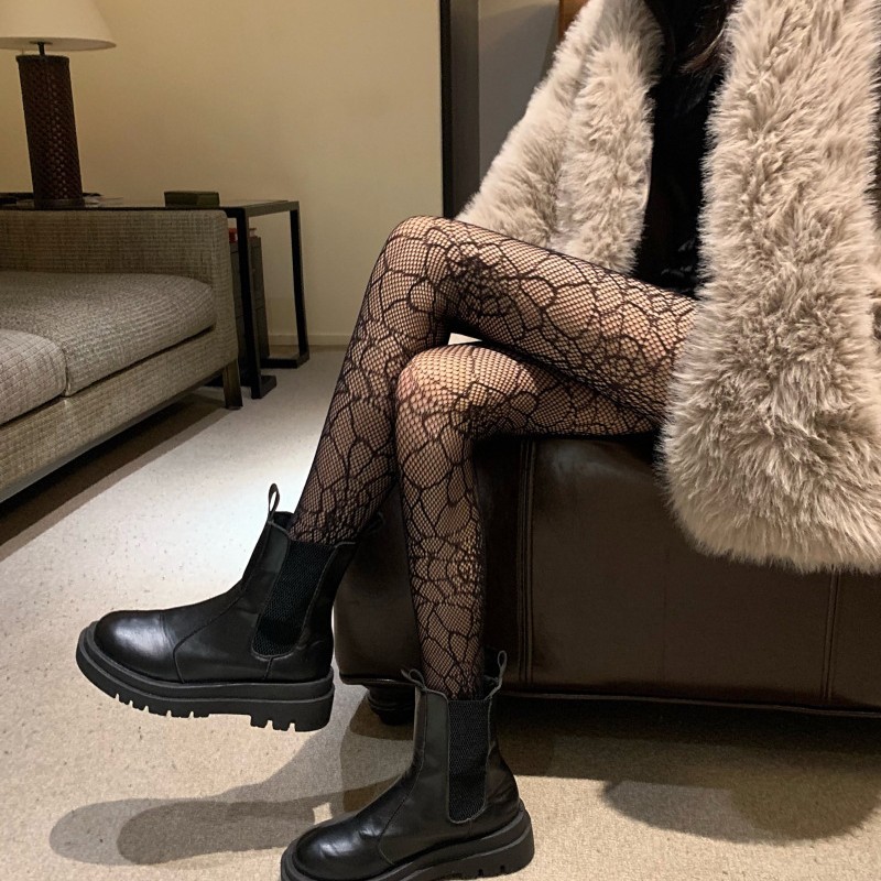 Black Spider Web Gothic Steam Stockings Harajuku Hollow Pantyhose Fishing Net Sock