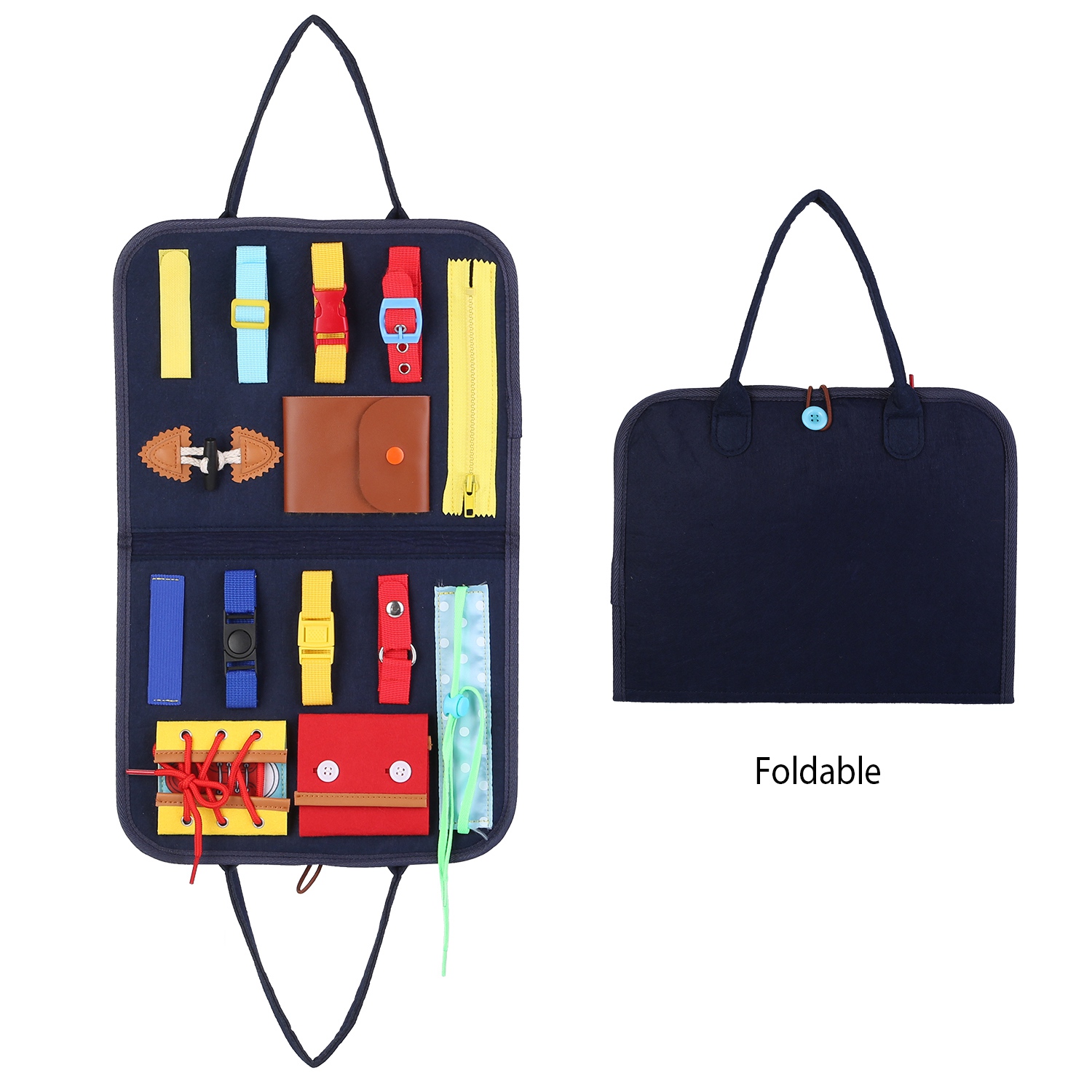 1Set Kids Busy Board Sensory Activity Board Preschool Learning Toys Montessori Educational Gift For 1 To 6 Years Old Baby Toddler Girls Boys