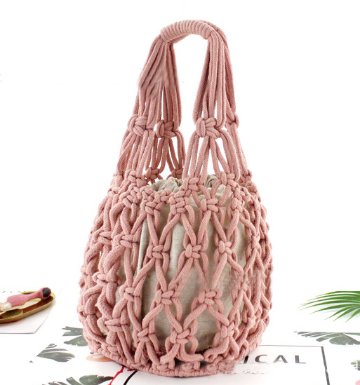 Hand-Held Cotton Thread Net Pocket Casual Women Bag