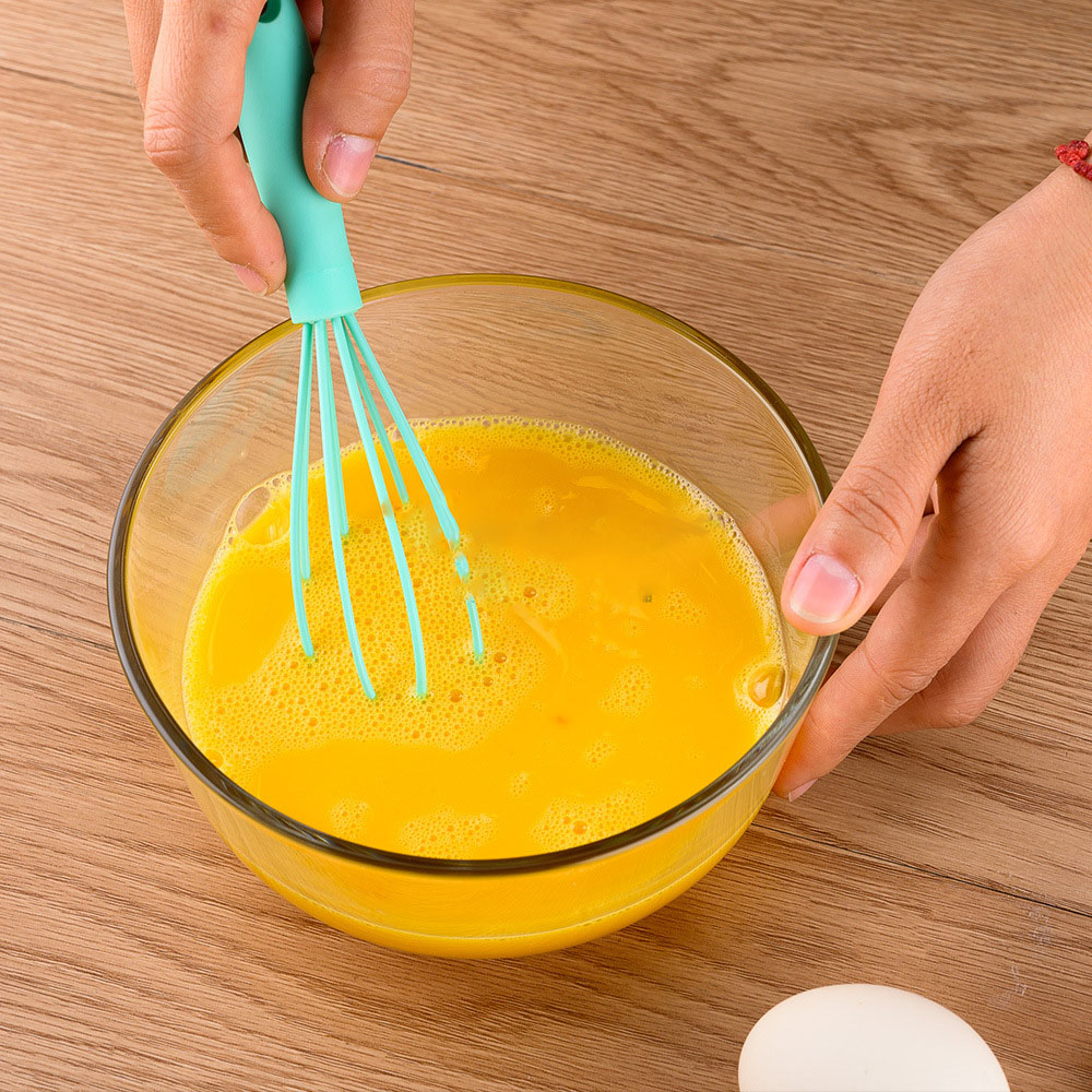Household 6 Inch Stainless Steel Silicone Egg Beater