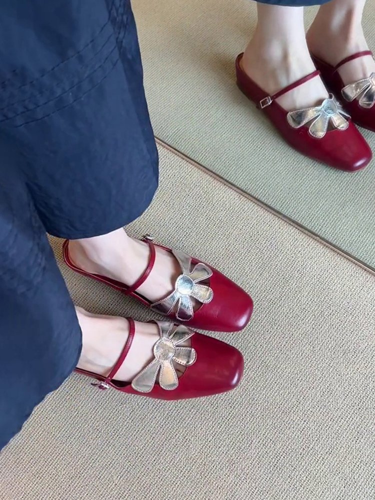 Women's Summer Closed Toe Flat Mules, Slip-On Half Slippers For Outdoor Wear, Comfortable Vacation Casual Flat Shoes To Match Dresses — view 6