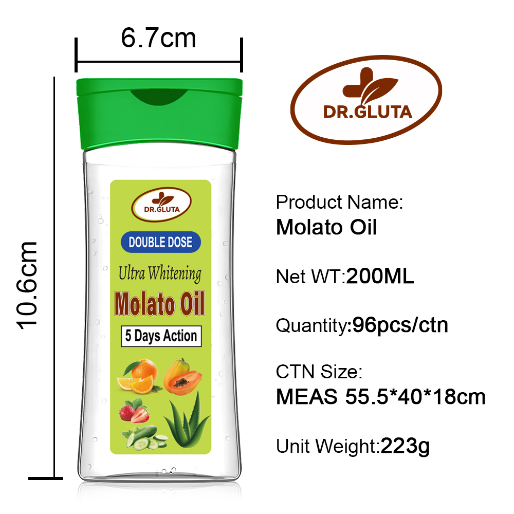 Molato Body Oil Double Dose Ultra Whitening Moisturizing Fruit Skin Care 200ml