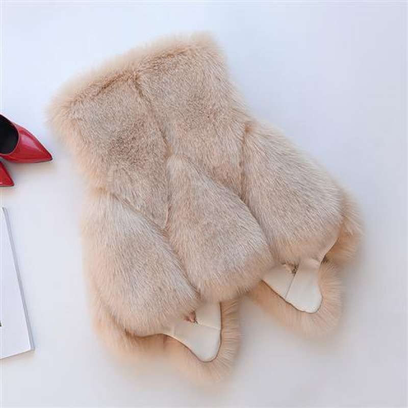 Women's Faux Fox Fur Thickening Fashion All-match Vest