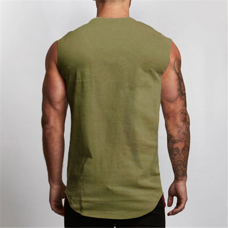 Title 6, V-neck Sleeveless Solid Color T-shirt Vest Outd...