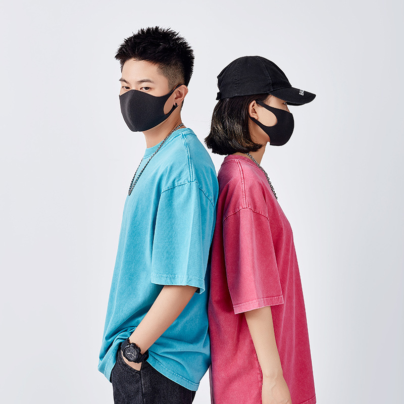 Retro Distressed Washed Fabric Short Sleeves