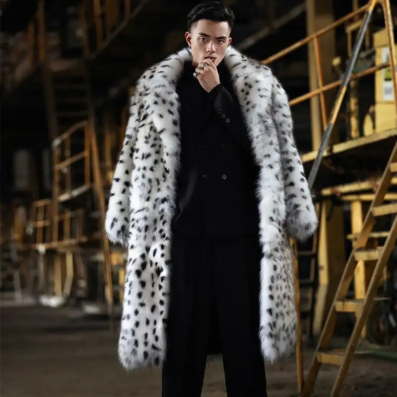 Men's Fur Coat Imitated Fox Fur Long