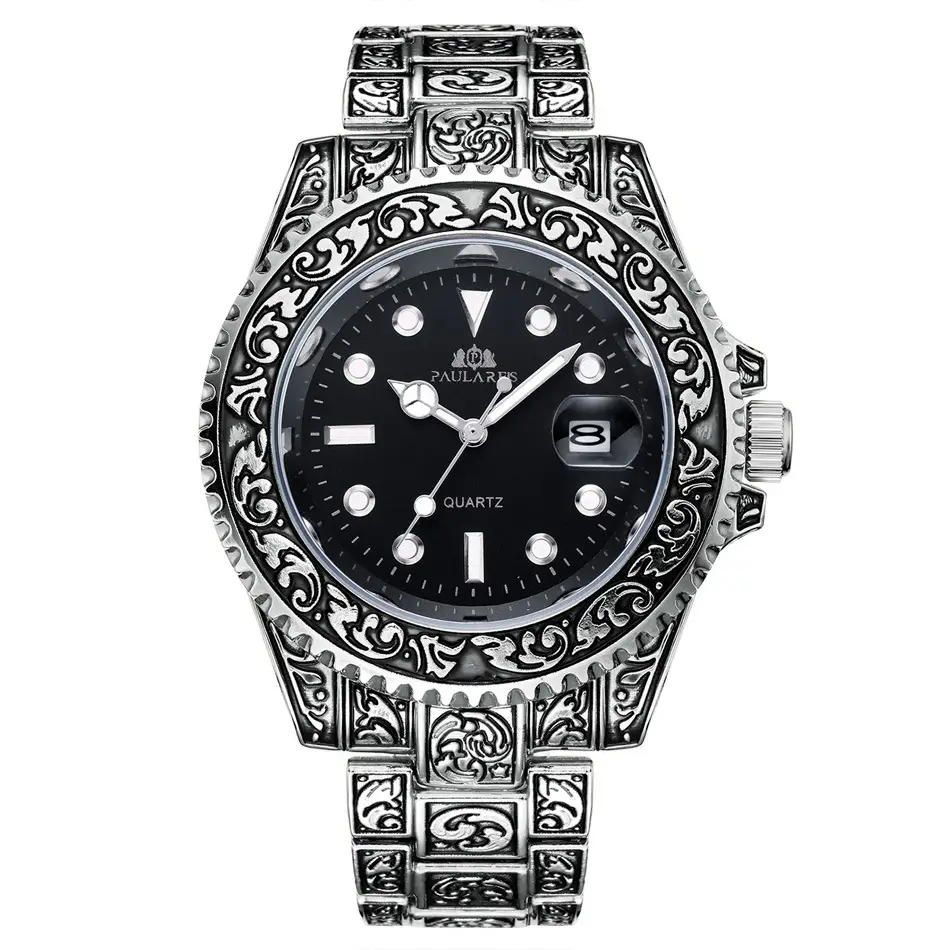 Quartz Carved Water Ghost Calendar Luminous Men's Watch