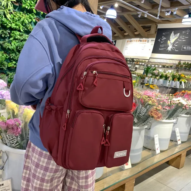 High Capacity Girls' Junior High School Student Backpack Red - Shop at LoveMi