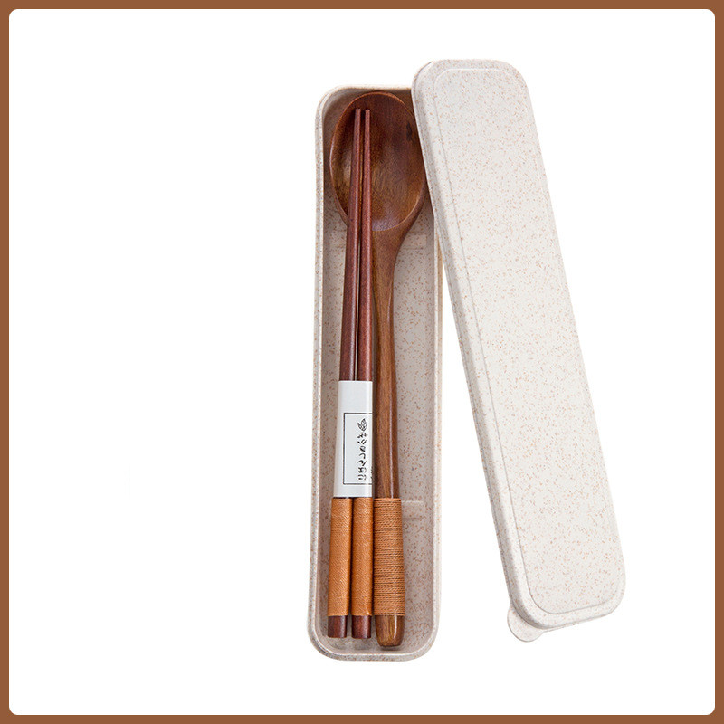 Title 5, Portable Take-out Wooden Spoon And Chopstick St...