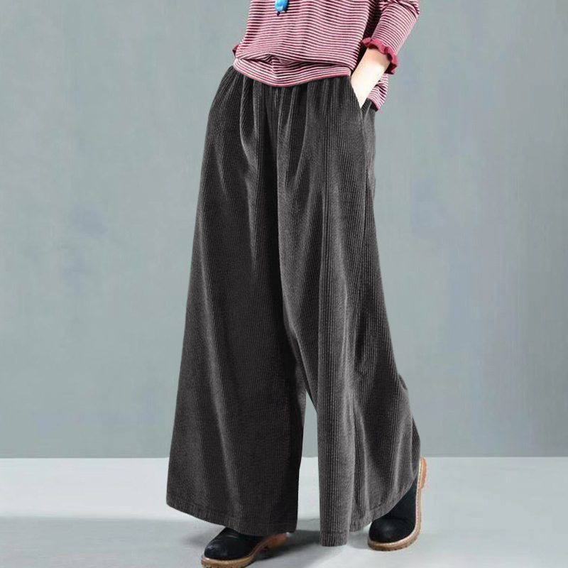 Title 7, Dames Wide Leg Broek, Effen Kleur, Losse Pasvor...