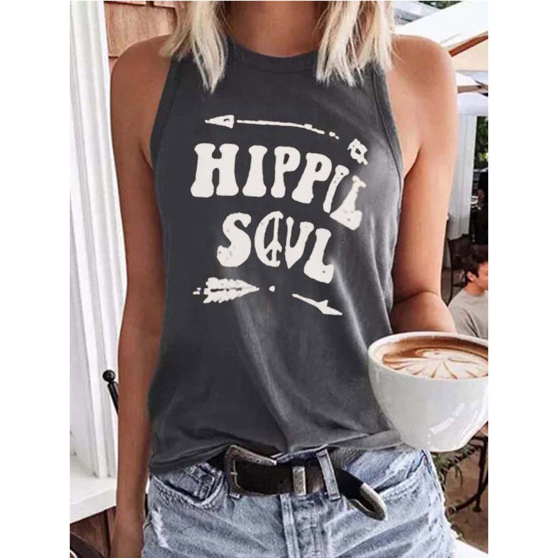 Title 2, New Summer Print Sleeveless Vest Casual Pullove...