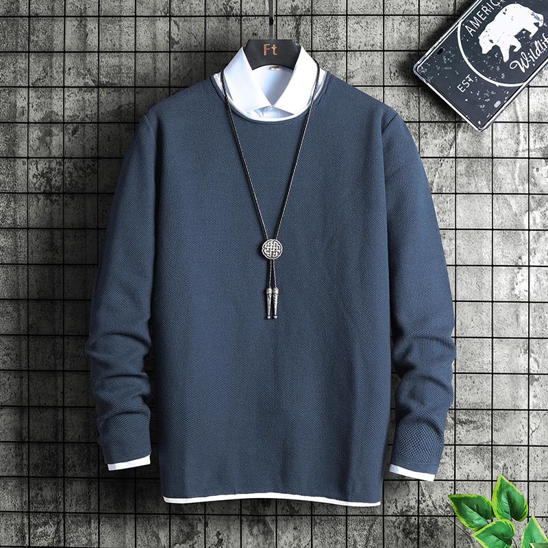 Round Neck Curled Knitted Sweater Casual All-match Top