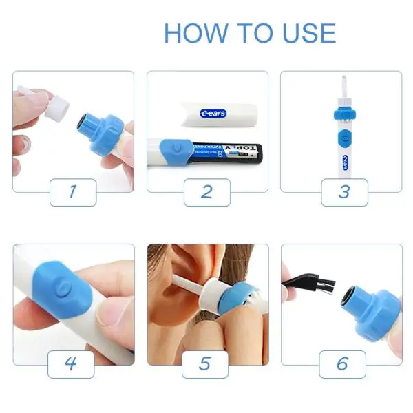 Safety Electric Cordless Vacuum Ear Cleaner Wax Remover Painless Cleaning Tool – image 9