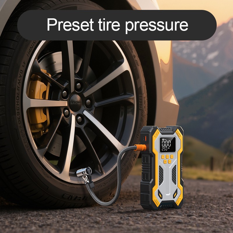Car J Ump Starter With Air Compressor Pack Booster 12VPower Bank Blower — image 2