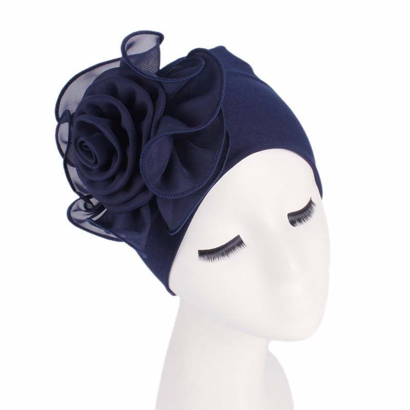 Title 6, Side big flower elastic bandana hat