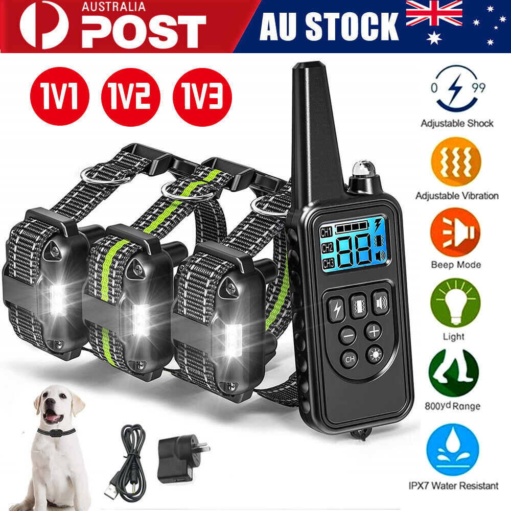 For 2 Dogs  Dog Training Collar Remote Control Anti Bark Vibration Pet Obedience Safe