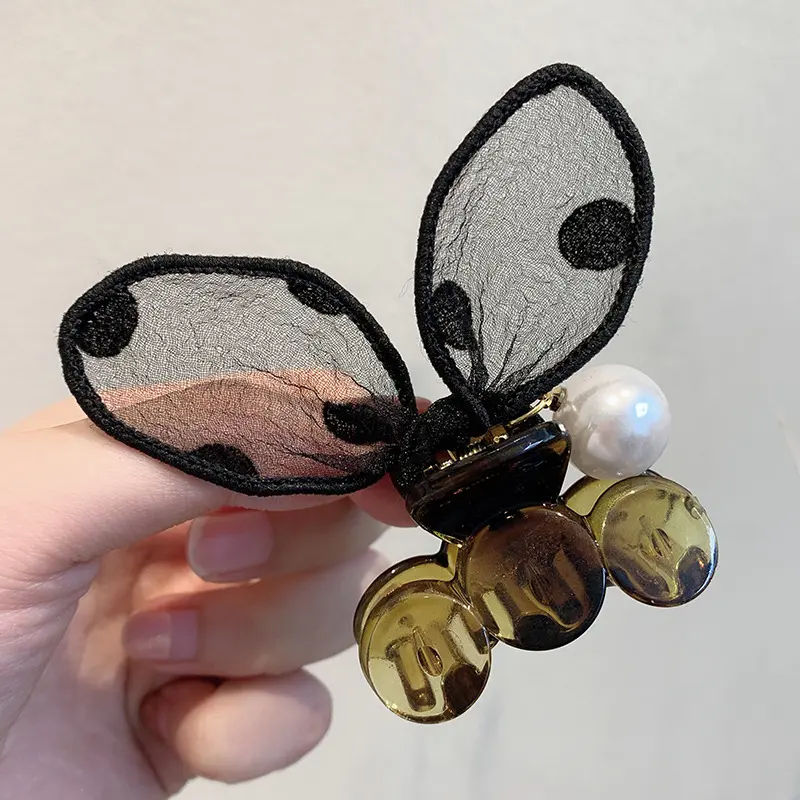 Polka Dot Lace Rabbit Ears Clip Bangs Broken Hairpin