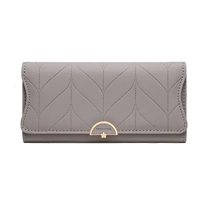 Women's Tri Fold Large Capacity Clutch Wallet Grey - Shop at LoveMi