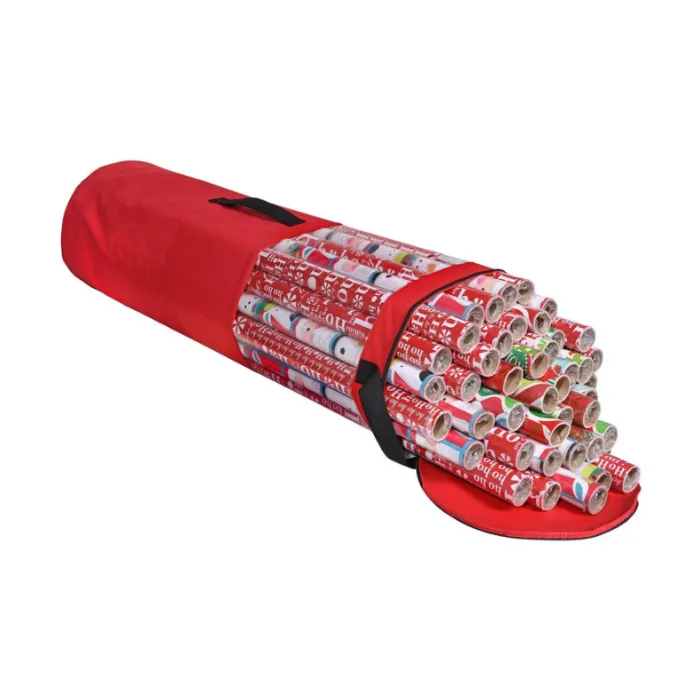 Christmas Wrapping Paper Storage Bag, Under-Bed Gift Wrap Organizer with Clear Window, Fits 40 in Rolls - detail photo 5