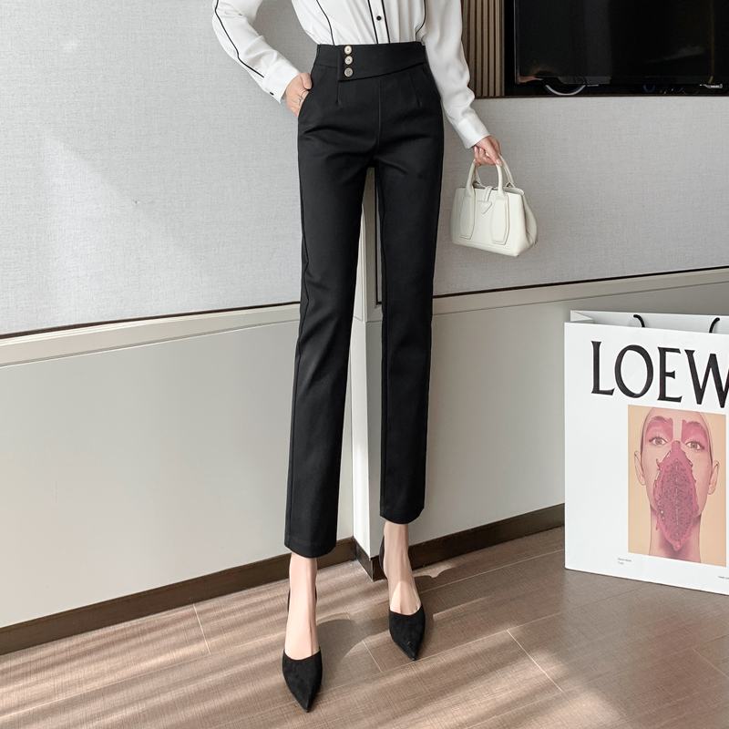 Title 2, Womens High-Waist Suit Pants Nine-point Straig...