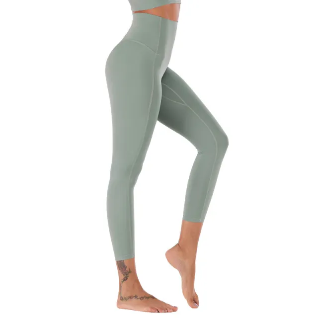 PantsYoga Pants Without Embarrassment Nude High Waist Peach Stretch Green - Shop at LoveMi