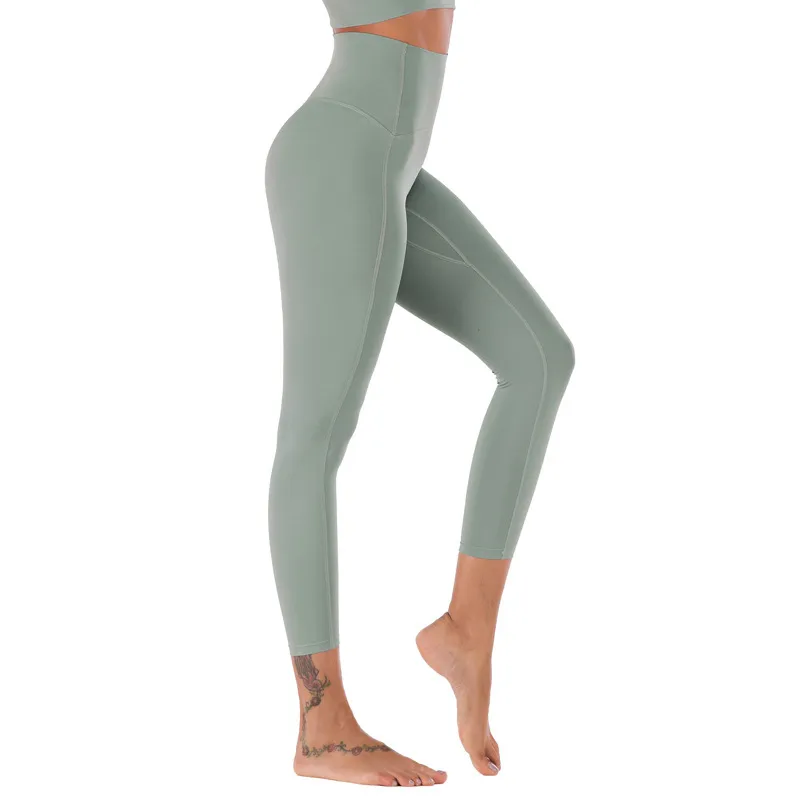 PantsYoga Pants Without Embarrassment Nude High Waist Peach Stretch - Green