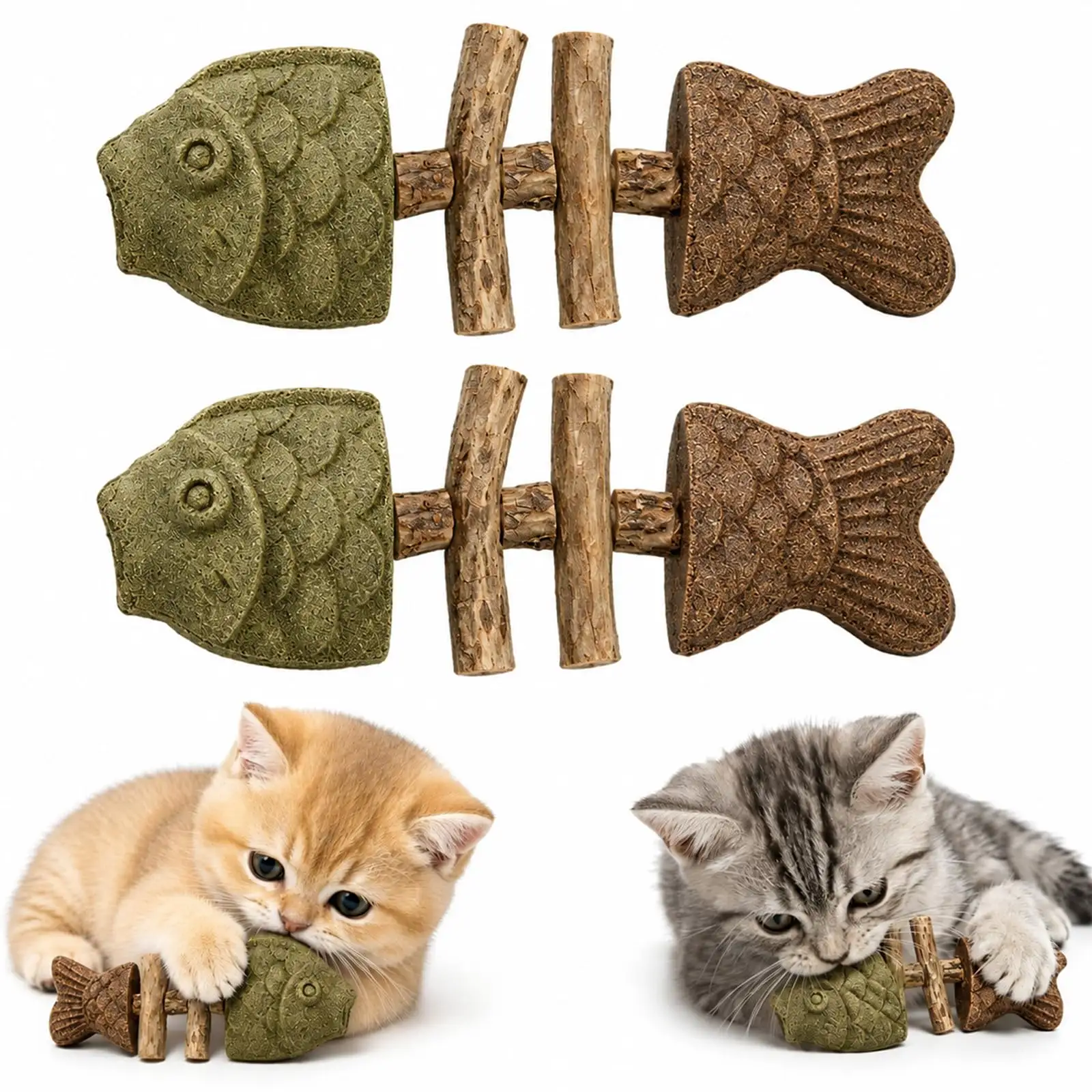 Catnip And Silvervine Chew, Natural Fishbone Chew