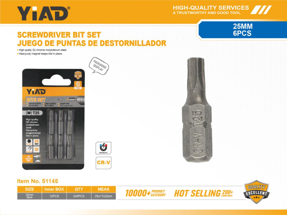 T25 Screwdriver Bits 6PCS, Only Support Self-collection, Please Note That Free Shipping Is For Anti-bidding Price