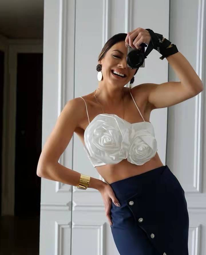 Women's Design Three-dimensional Rose Flower Vest Sling