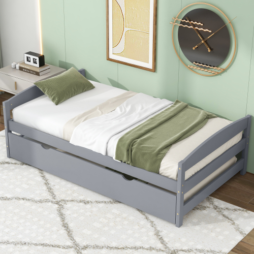 Twin Size Platform Bed with Twin Size Trundle β photo 5