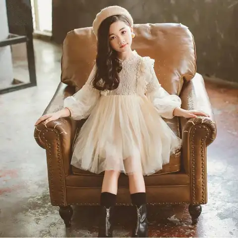 Children's Clothing Girls Autumn New Long-sleeved Princess Dress