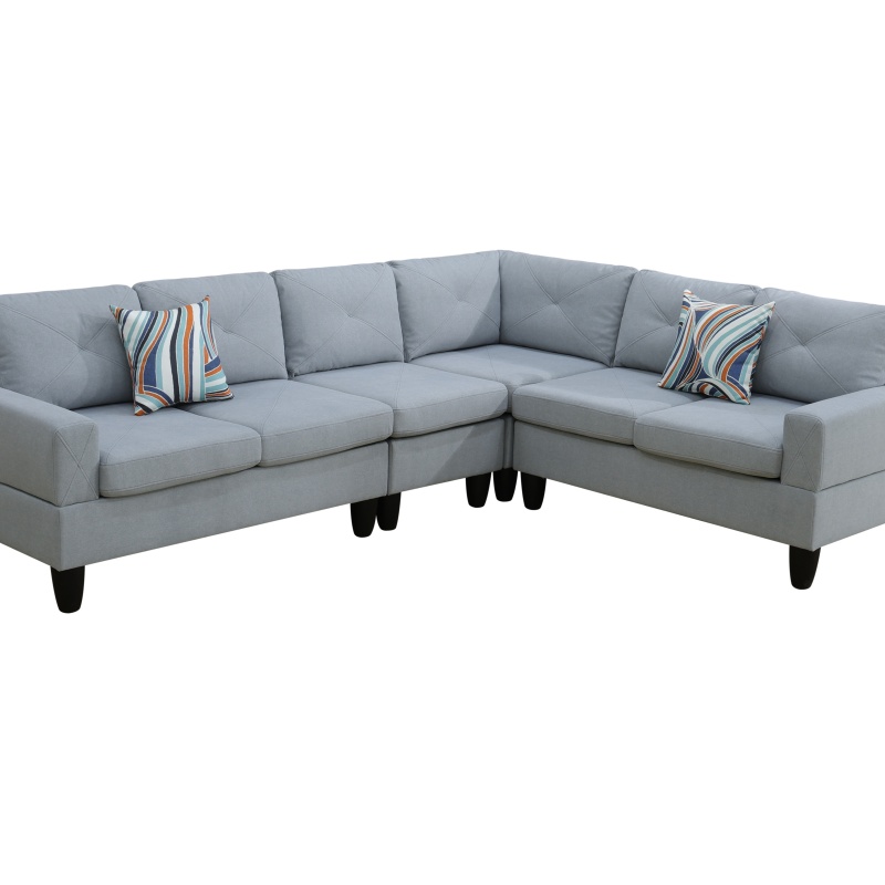 Pickup Only--Grey Massa Calico 4-Piece Couch Living Room Sofa Set