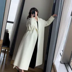 White Woolen Coat Women Autumn And Winter High-end Fashion Temperament In The Long And Small - White - View 1