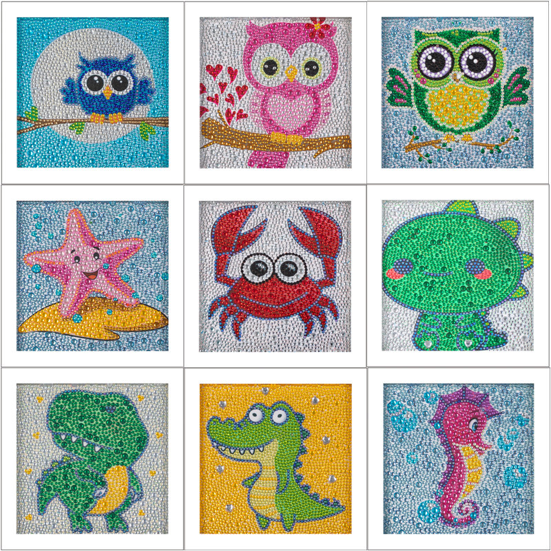 DIY Round Diamond Full  Embroidery Cartoon Combination Set