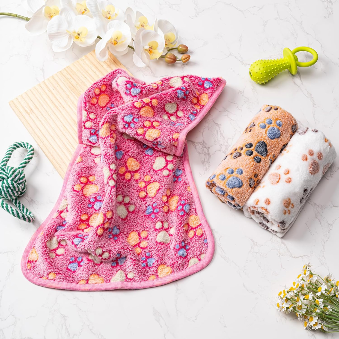 1 Pack 3 Blankets Fluffy Premium Fleece Soft Pet Blanket Flannel Throw For Cat Dog Puppy — foto 5