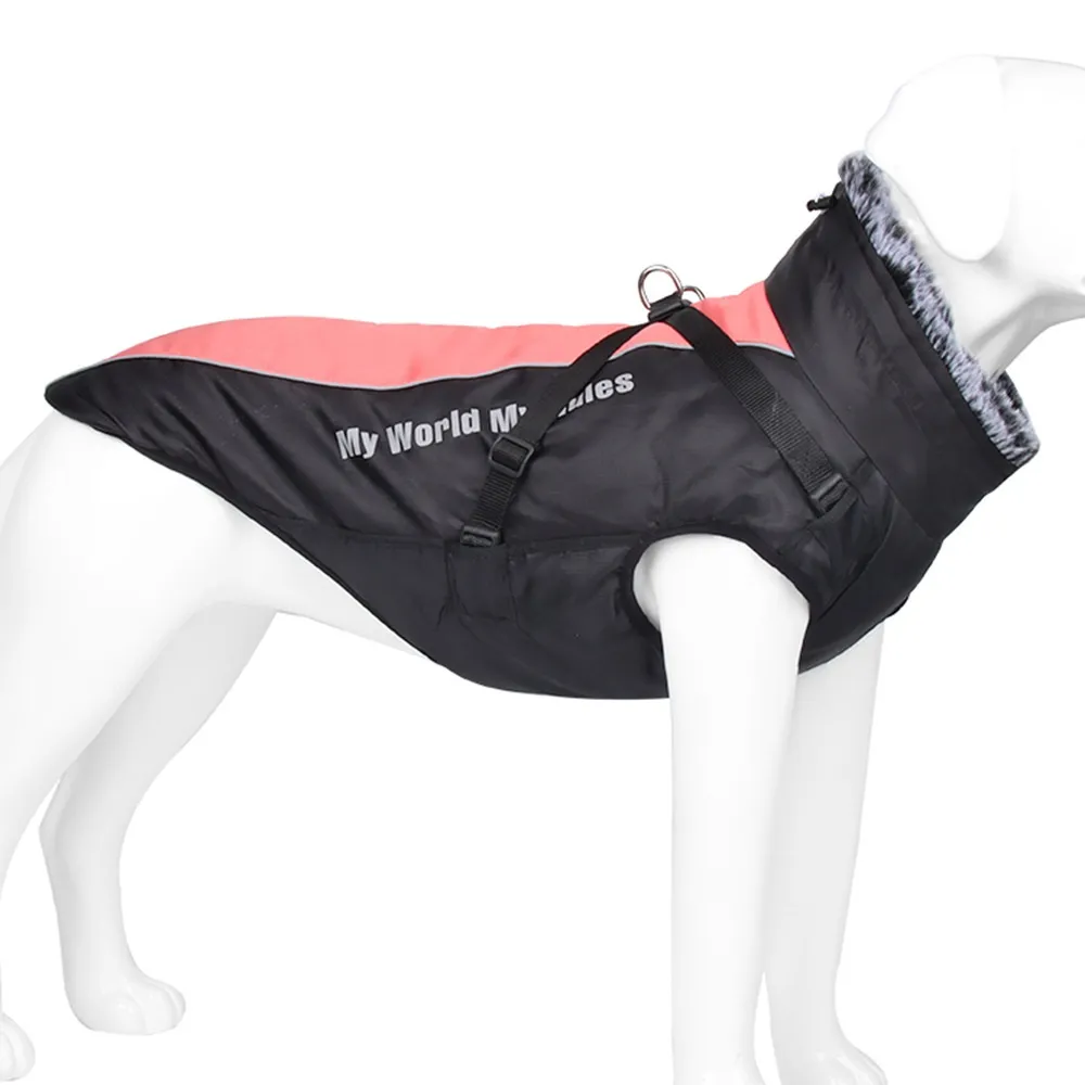 Warm Waterproof Reflective Big Dog Shell Jacket Pet Clothing - Orange