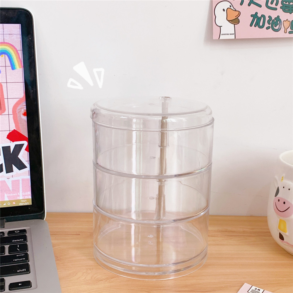 Transparent Multi-layer Rotating Storage Box Cosmetic Desktop Dust-proof Jewelry Storage Rack - 21